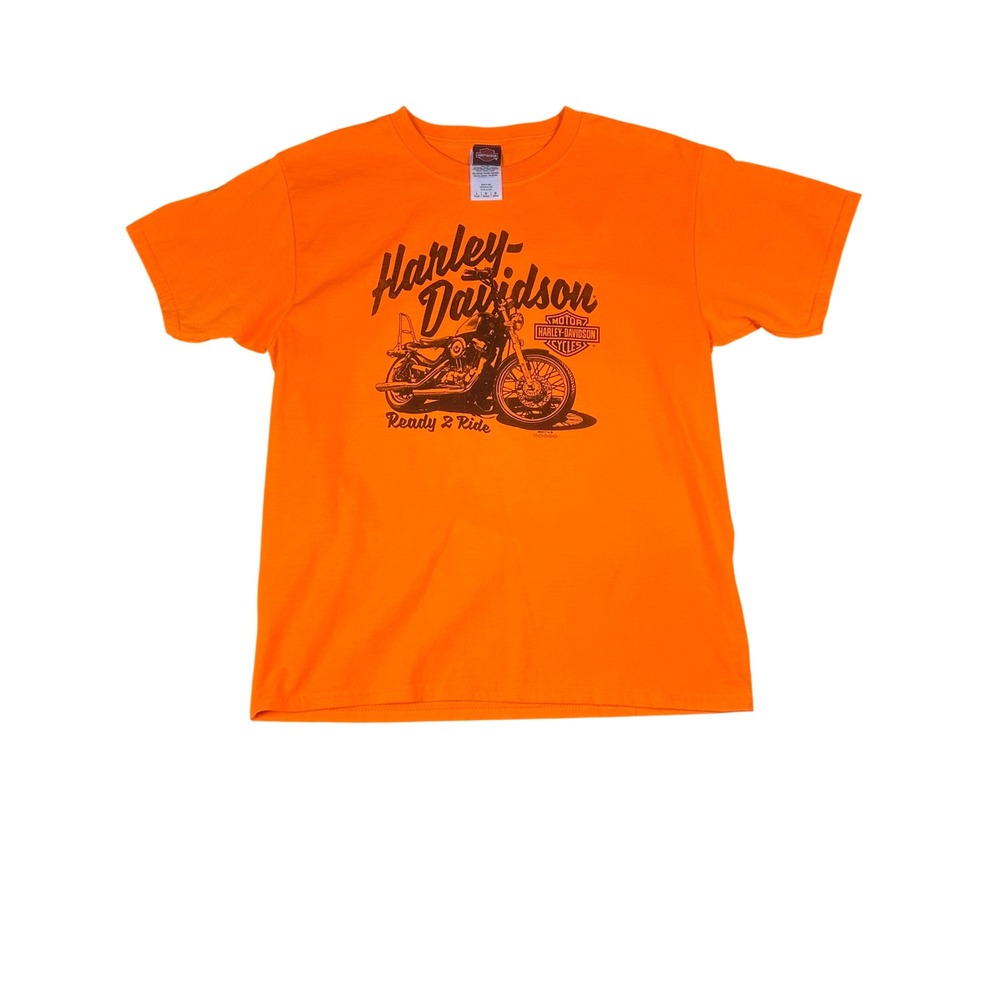 Harley-Davidson Kids Orange Graphic T-Shirt Youth Large San Diego California L